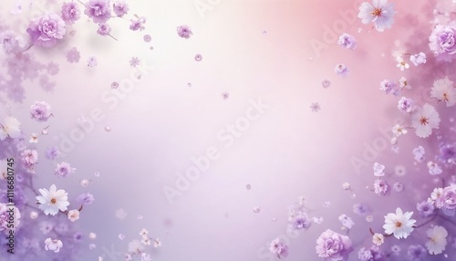  Soft floral watercolor background with pink and purple hues