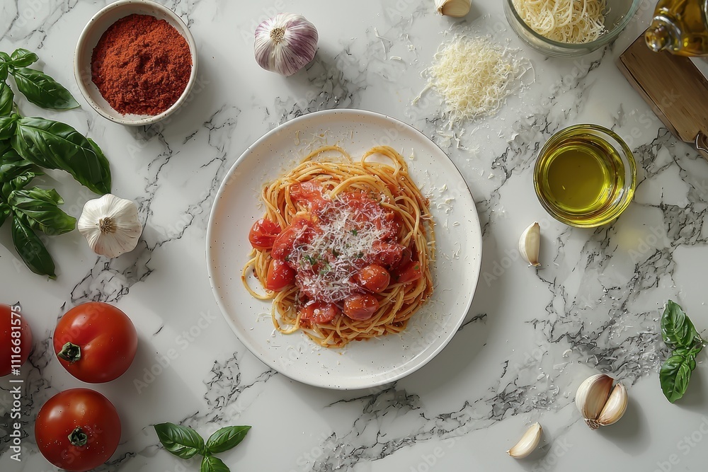 Modern Culinary Art: Fresh Ingredients for Delicious Homemade Pasta Dish Modern Culinary Art: Fresh Ingredients for Delicious Homemade Pasta Dish