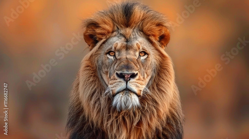 Beautiful Lion on a bright background