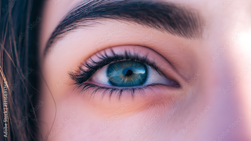 Obraz premium Eye detail unveils a story of emotion, capturing vivid shades and textures that evoke curiosity. Natures art is displayed in intricate layers.