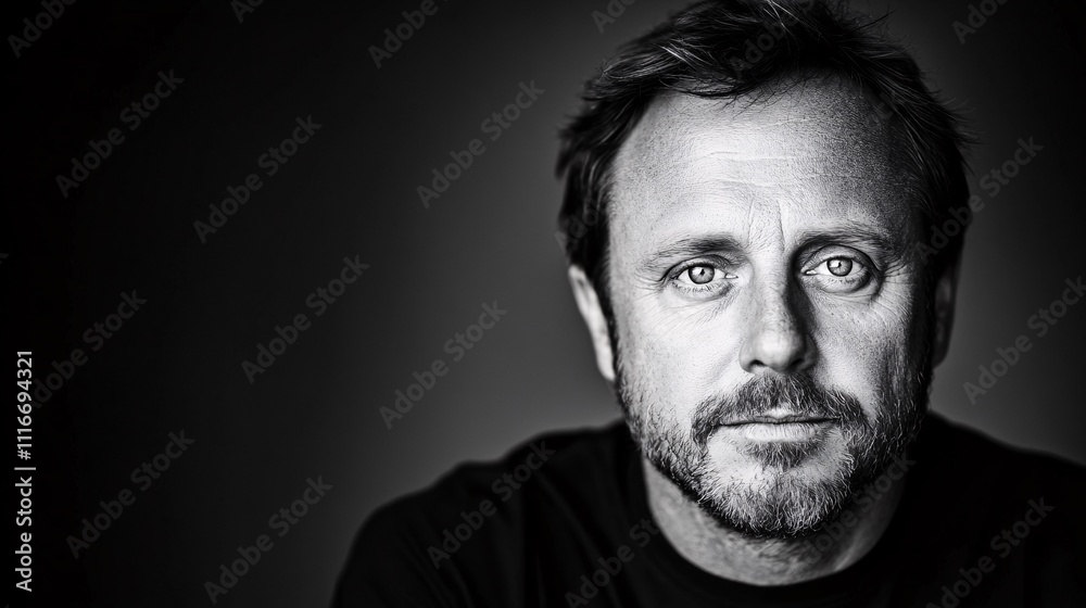 Black and White Portrait of a Man Black and White Portrait of a Man