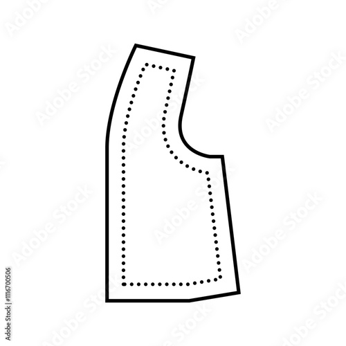 garment tag dressmaking fashion line icon vector. garment tag dressmaking fashion sign. isolated contour symbol black illustration