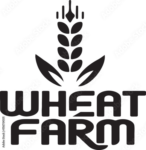 Wheat farm logo design vector art illustration