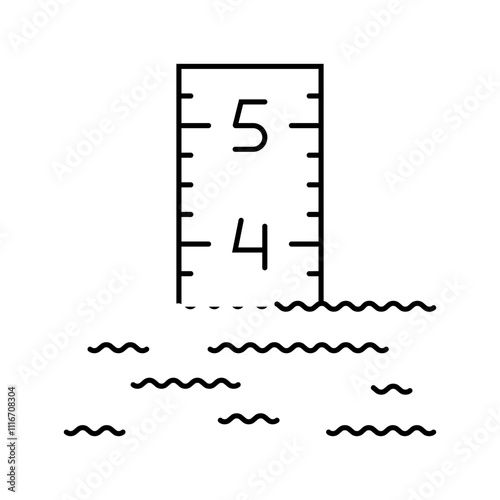 flood gauge disaster line icon vector. flood gauge disaster sign. isolated contour symbol black illustration