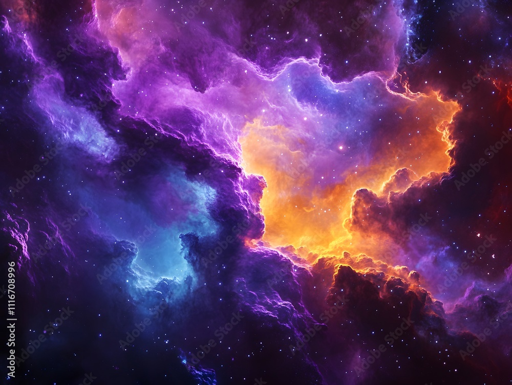 Fototapeta premium Mesmerizing abstract image featuring swirling golden particles in a spiral formation, evoking cosmic energy and dynamic motion against a dark background