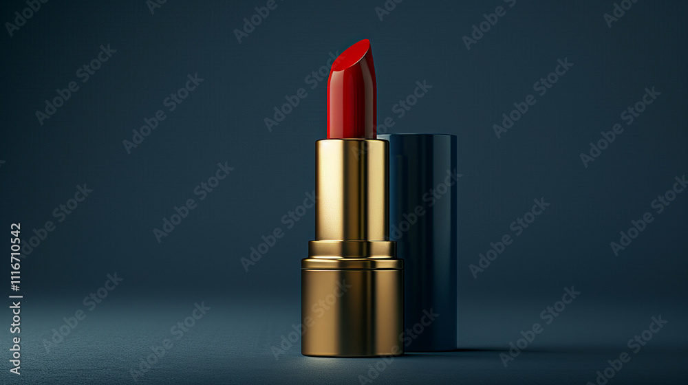 Presentation of a tube of lipstick, advertising of cosmetics Presentation of a tube of lipstick, advertising of cosmetics
