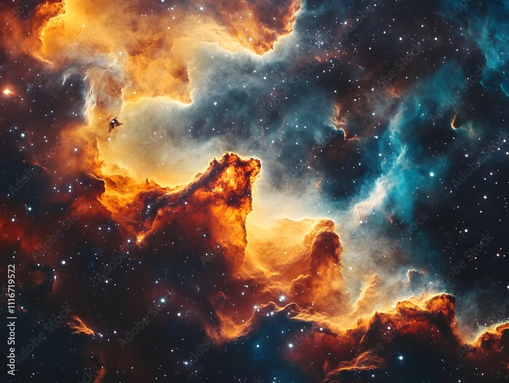 Fototapeta premium Mesmerizing abstract image featuring swirling golden particles in a spiral formation, evoking cosmic energy and dynamic motion against a dark background