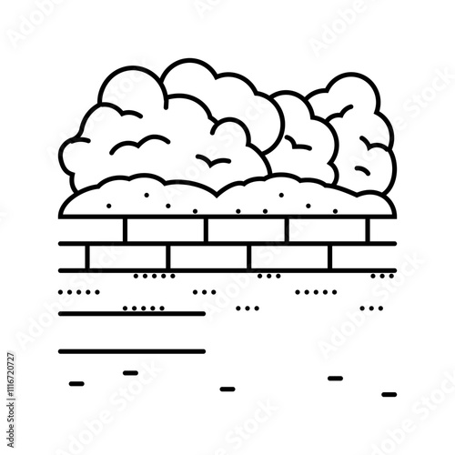edging garden maintenance line icon vector. edging garden maintenance sign. isolated contour symbol black illustration