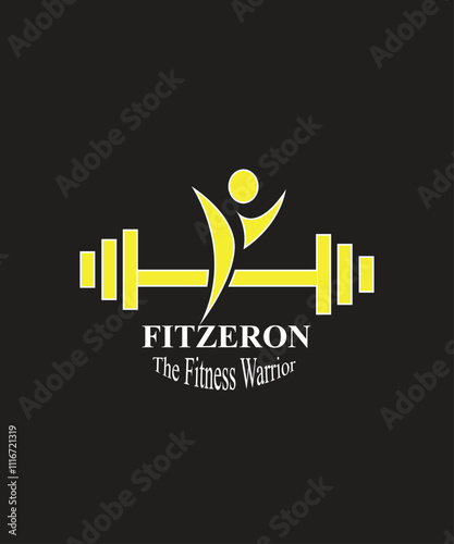  fitness barbell logo with human figure, Fitness Logo With Barbell, Fitness Gym Logo, Fitness Logo Vector