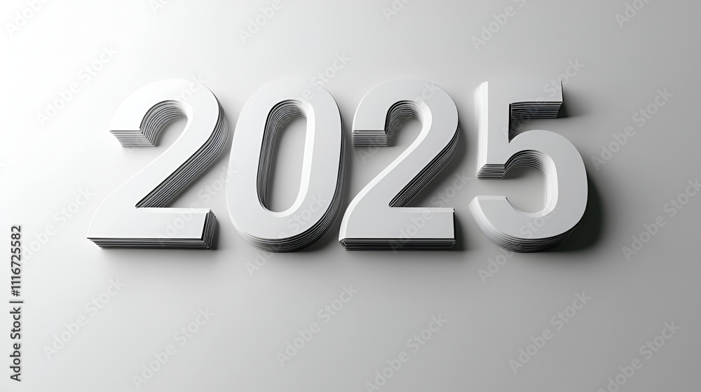 Merry Christmas and Happy New Year 2025 greeting card. 3d rendering. illustration Merry Christmas and Happy New Year 2025 greeting card. 3d rendering. illustration