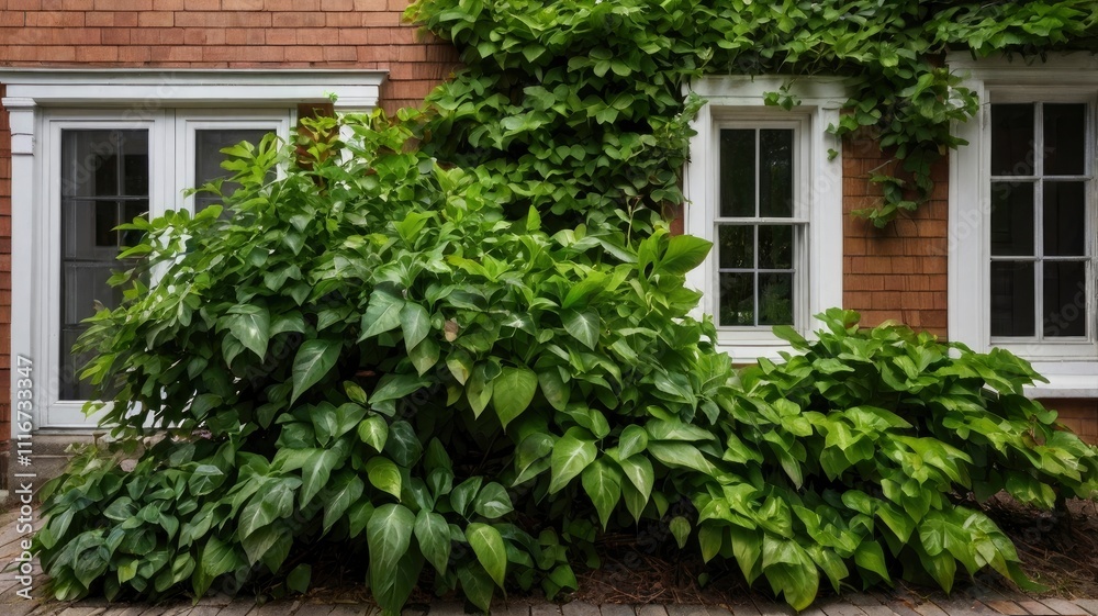 beautiful green leaves in front of the house beautiful green leaves in front of the house