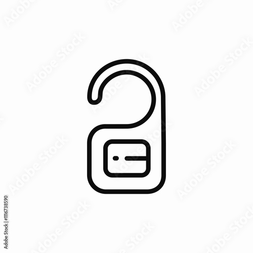 door handle do not disturb icon sign vector