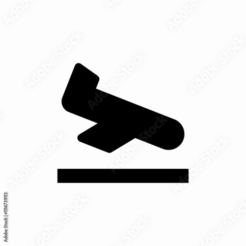 plane landing icon sign vector