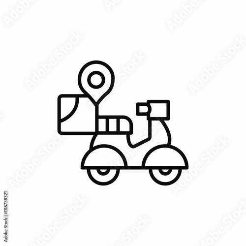 scooter food delivery icon sign vector