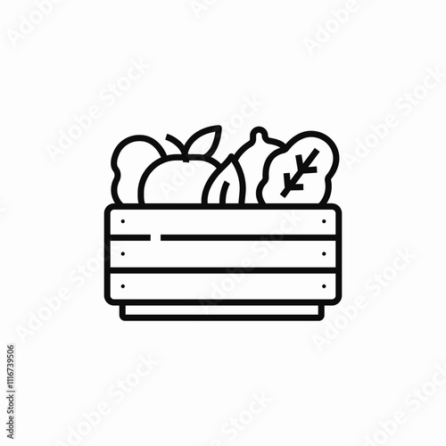 vegetables box icon sign vector