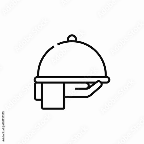 waiter food tray icon sign vector