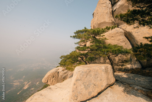 peak of stone in Bukhansan national park, Seoul - sep, 2 2024 photo