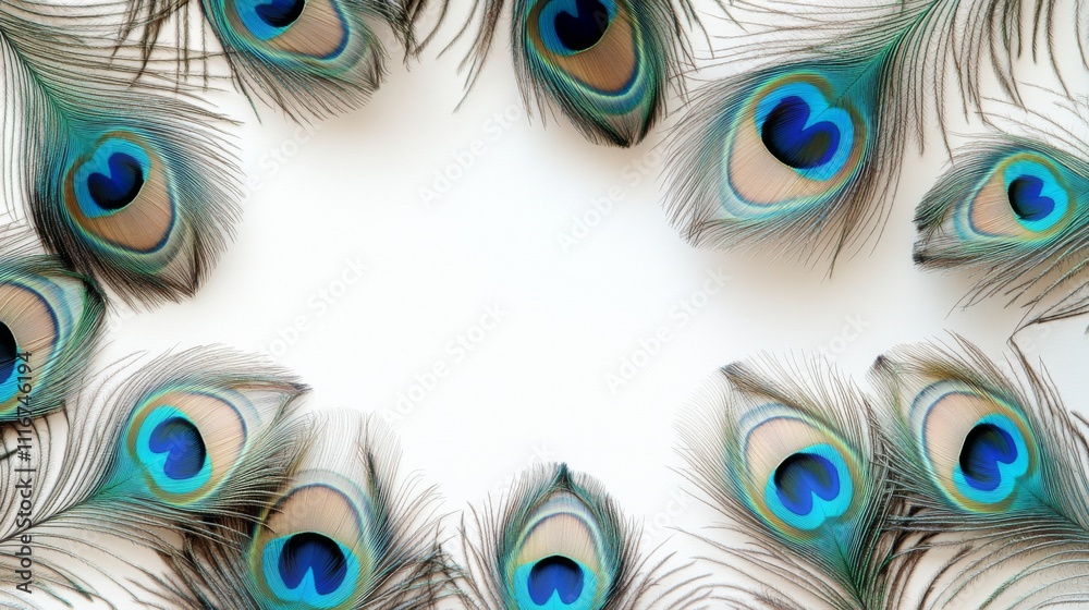 Obraz premium Peacock Feather Border