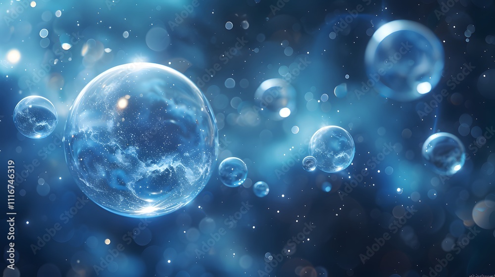 Crystal-clear glass spheres with delicate reflections and bokeh lighting in a soft-focus, atmospheric setting. Crystal-clear glass spheres with delicate reflections and bokeh lighting in a soft-focus, atmospheric setting.