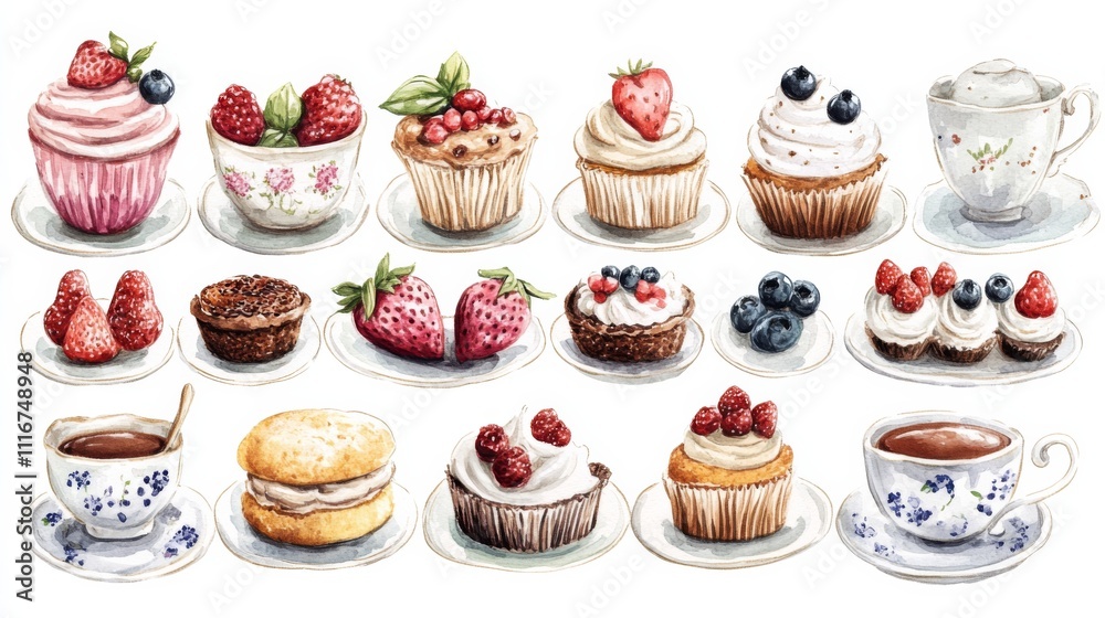 Watercolor Dessert Delights Watercolor Dessert Delights