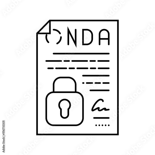 confidentiality agreement corporate law line icon vector. confidentiality agreement corporate law sign. isolated contour symbol black illustration