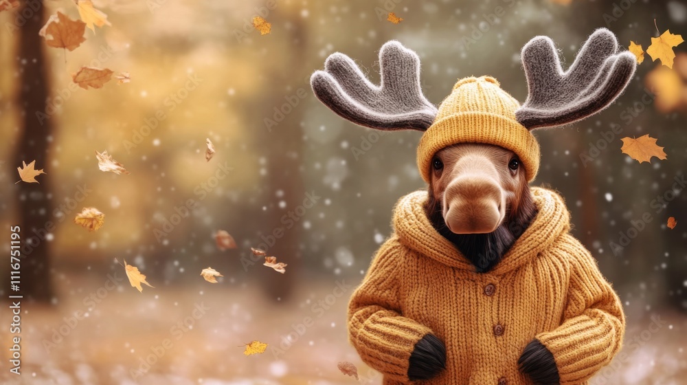 Fototapeta premium Moose in Autumn Outfit