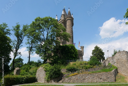 Wilhelmsturm in Dillenburg hinter Baum photo