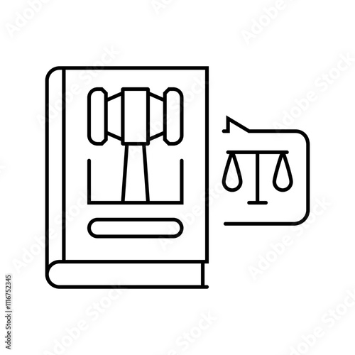 book corporate law line icon vector. book corporate law sign. isolated contour symbol black illustration