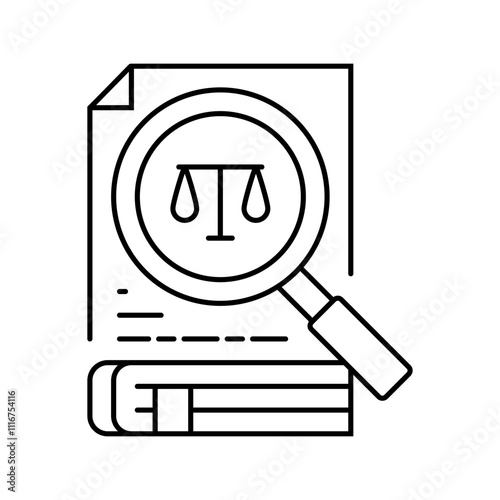 legal research corporate law line icon vector. legal research corporate law sign. isolated contour symbol black illustration