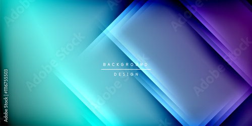 Expressive poster with shadow lines. Features technology, minimalist, and business themes, bright vibrant color schemes photo