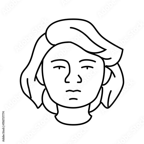 pride woman expression line icon vector. pride woman expression sign. isolated contour symbol black illustration