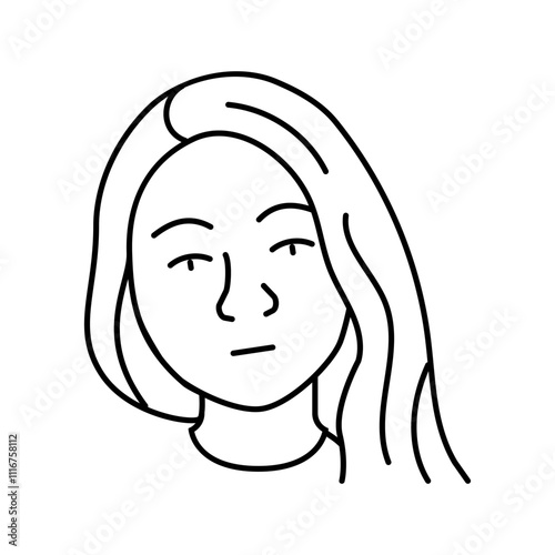 indifference woman expression line icon vector. indifference woman expression sign. isolated contour symbol black illustration