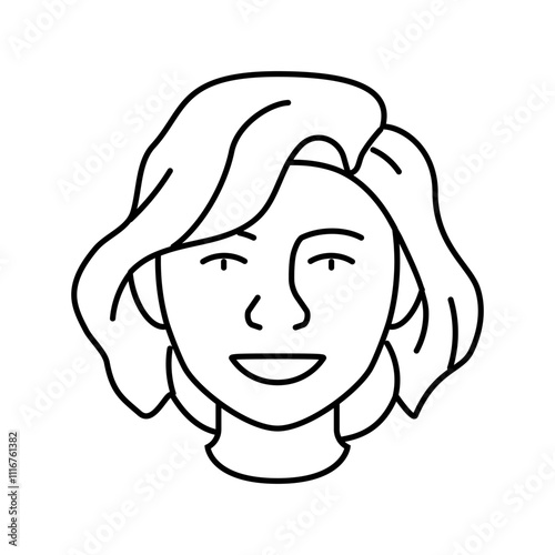 joy woman expression line icon vector. joy woman expression sign. isolated contour symbol black illustration