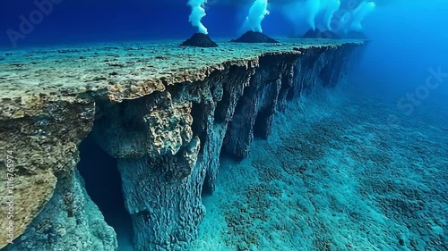 Submarine Volcanic Landscape: A Unique Underwater Formation footage