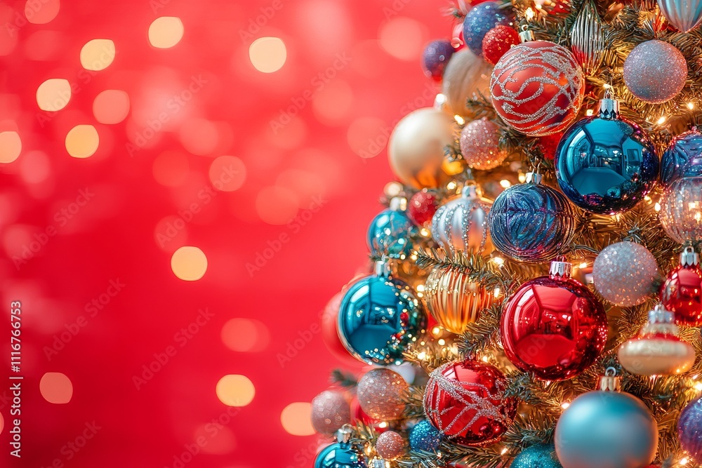 A beautifully decorated Christmas tree adorned with various colorful ornaments, creating a festive and joyful atmosphere for the holiday season. A beautifully decorated Christmas tree adorned with various colorful ornaments, creating a festive and joyful atmosphere for the holiday season.
