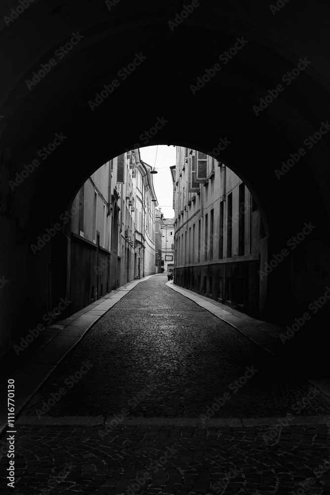 Obraz premium One of old Parma's street. Italy. 