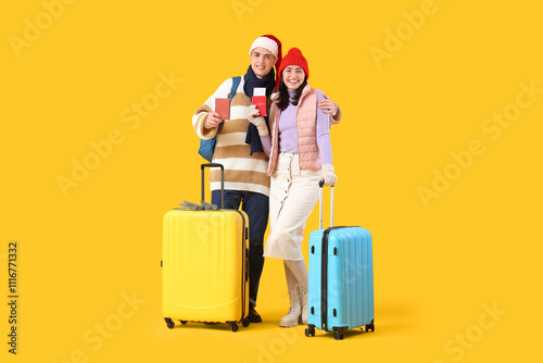 Cute young couple in warm c...