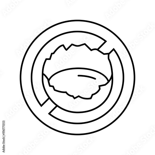 raw egg consumption avoid line icon vector. raw egg consumption avoid sign. isolated contour symbol black illustration