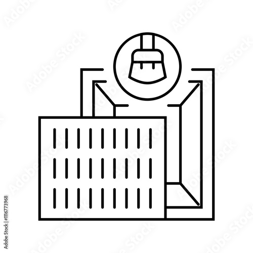 air duct cleaning home maintenance line icon vector. air duct cleaning home maintenance sign. isolated contour symbol black illustration