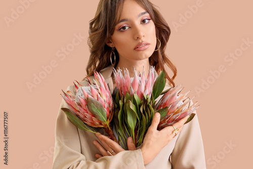 Beautiful young woman with ...