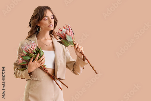 Beautiful young woman with ...