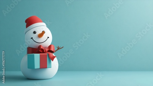 3d render funny snowman 