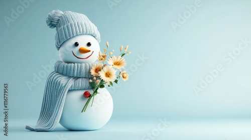 3d render funny snowman 