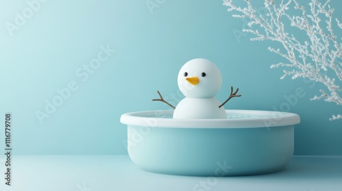 3d render funny snowman 