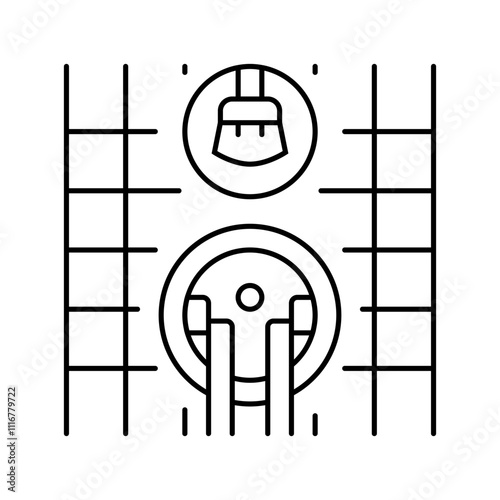 tile grout cleaning home maintenance line icon vector. tile grout cleaning home maintenance sign. isolated contour symbol black illustration