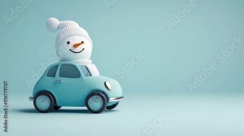 3d render funny snowman 