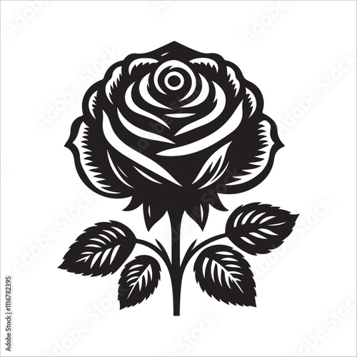 best rose vector silhouette & colorful