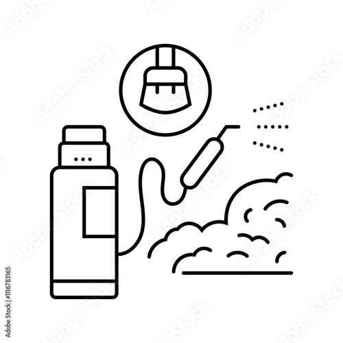 window caulking sealing home line icon vector. window caulking sealing home sign. isolated contour symbol black illustration