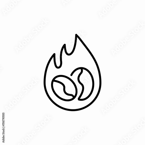 coffee seeds roasting icon sign vector