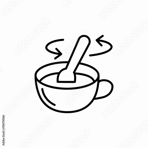 coffee spoon mix icon sign vector